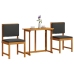 Conjunto de Comedor de Jardín de 3 Piezas  de Madera Maciza de Acacia