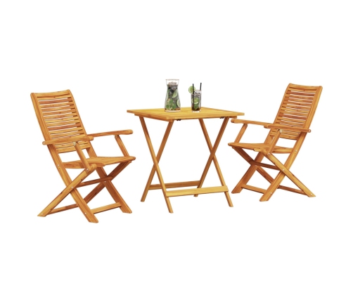 Conjunto de Bistro Plegable de 3 Piezas de Madera de Acacia