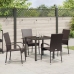 Conjunto de Comedor de Jardín de 5 Piezas Marrón Poliratán