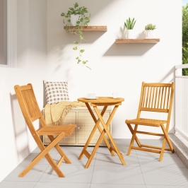 Conjunto de Bistro de Jardín de 3 Piezas  de Madera Sólida de Acacia