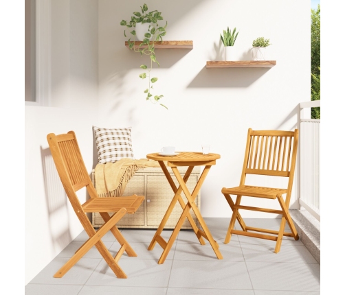 Conjunto de Bistro de Jardín de 3 Piezas  de Madera Sólida de Acacia