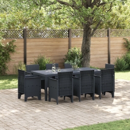 Conjunto de Comedor de Jardín de 9 Piezas Antracita Polipropileno