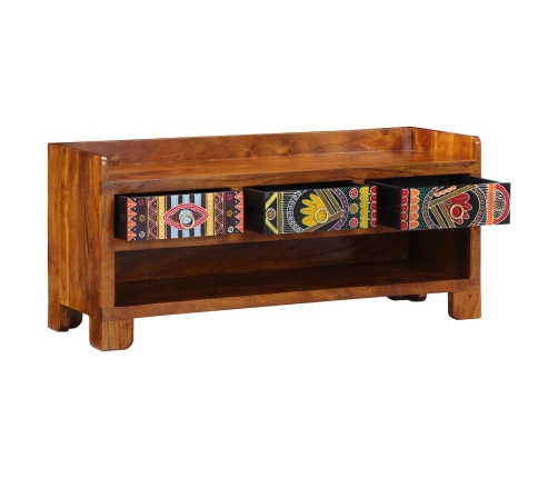 Banco para zapatos  100x35x45 cm de madera maciza de acacia