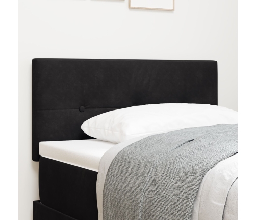Cabezal  Button Tufted Negro 80 cm Terciopelo