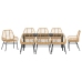 Conjunto de Comedor de Jardín  de 9 Piezas Marrón Poliratán