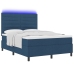 Cama tipo box spring  con colchón y LED azul 160x200 cm tela