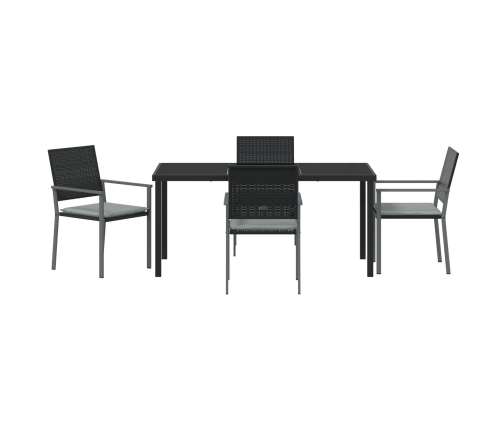 Juego de 3 Negro Poliratán 54x62.5x89 cm Duradero