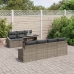 Conjunto de Sofá de Jardín de 8 Piezas con Cojines Gris Polirratán