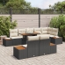Conjunto de Sofás de Jardín  Conjunto de 9 Beige Ratán, Tela, Metal