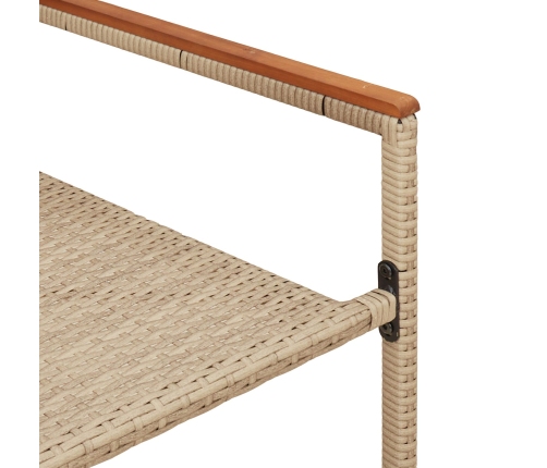 Sillas de jardín apilables  con cojines, 2 piezas, Beige, Ratán