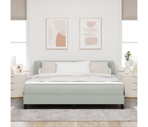 Cama con somier y colchón  Gris Claro 180x200 cm Terciopelo