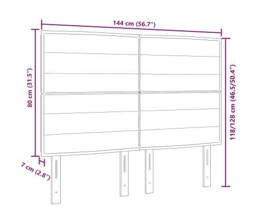 Cabecero LED  Diseño Lineal Azul 72 cm Tela