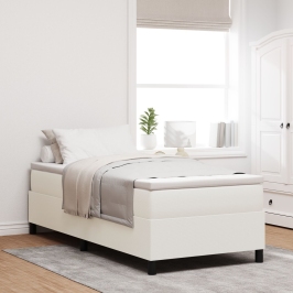 Cama Box Spring  Crema 100x200 cm Tela de Pana