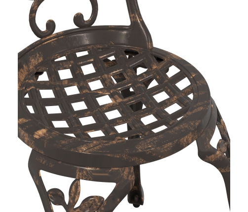 Set de Bistro de Jardín de 3 Piezas  en Aluminio Fundido Bronce
