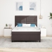 Cama con Box Spring y Colchón Gris Oscuro 140x200 cm Tela
