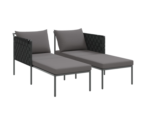 Tumbona  con cojines para 2 personas Anthracite 115x153x69,5 cm Acero