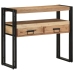 Mesa de Consola  Negra 90x33x75 cm de Madera Maciza de Acacia y Metal