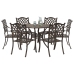 Set de Comedor de Jardín de 7 Piezas de  en Aluminio Fundido Color Bronce