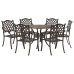 Set de Comedor de Jardín de 7 Piezas de  en Aluminio Fundido Color Bronce