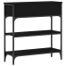 Mesa Consola  Negro Roble 72,5x25x75 cm Madera Elaborada y Acero