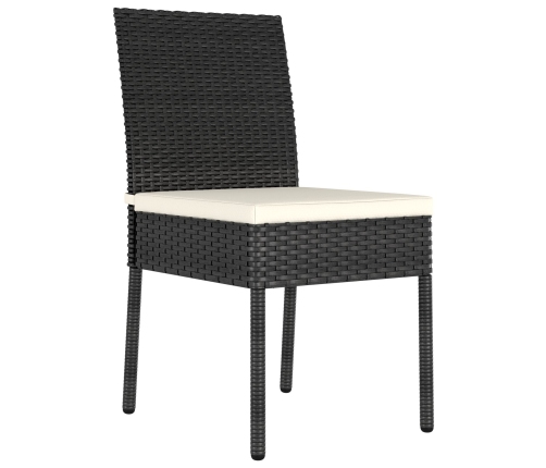 Juego de Comedor de Jardín  3 Piezas Negro Poliratán