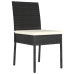 Juego de Comedor de Jardín  3 Piezas Negro Poliratán