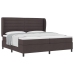 Cama con somier y colchón  Marrón Oscuro 200x200 cm Tela