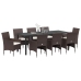 Set de Comedor Jardín  9 Piezas Marrón Poliratán