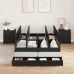 Estructura de Cama de Almacenamiento  Roble negro Madera Sólida