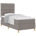 Cama Base Tapizada con Colchón Taupe 100x200 cm Tela