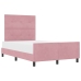 Estructura de Cama de Terciopelo Rosa  120x200 cm