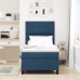 Cama con Somier con Colchón Azul 90x200 cm Tela