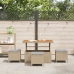 Juego de Comedor de Jardín de 4 Piezas con Cojines Beige Ratán Sintético Acacia