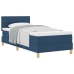 Cama Box Spring con Colchón Azul 100x200 cm Tela