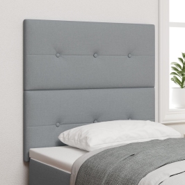 Cabecero  Tapizado con Botones Gris Claro 90 cm Tela