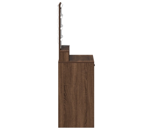 Mesa de Tocador  con Luces LED Madera de Fresno 50x41x140 cm