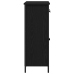 Aparador Negro de Roble 70x30x80 cm de Madera Ingenierizada y Acero
