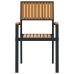 Sillas de Comedor al Aire Libre  Set de 6 Negro Metal y Madera
