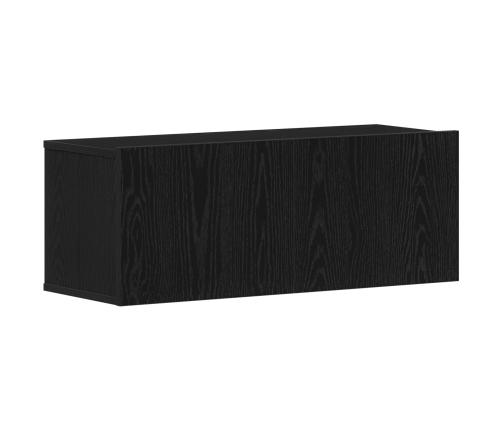 Soporte de TV de roble negro  80x30x30 cm hecho de madera aglomerada