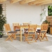 Sillas de jardín plegables  con cojín gris 6pcs de madera maciza de acacia