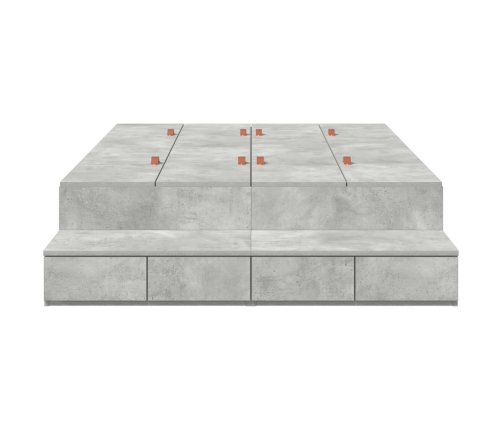 Estructura de Cama con Almacenamiento  Gris Concreto