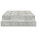 Estructura de Cama con Almacenamiento  Gris Concreto