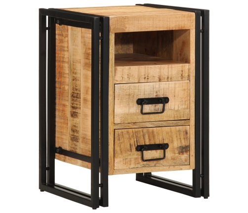Cabinete de Noche  40x40x59 cm Madera Maciza Rugosa de Mango