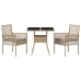 Conjunto de Comedor de Jardín  de 3 Piezas Beige de Ratán Sintético