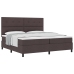Cama Box Spring con Colchón Gris Oscuro 200x200 cm Tela