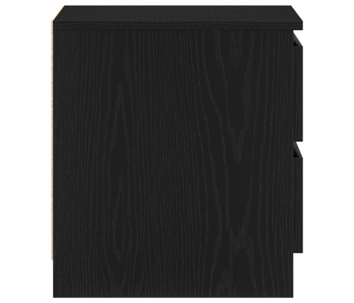 Mesita de noche  Negro Roble 50x40x43,5 cm Madera