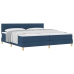 Cama Box Spring  con Colchón Azul 200x200 cm Tela