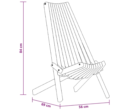 Sillas de jardín plegables  2 pcs de madera maciza de acacia