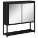 Espejo-Cabinet para Baño Roble Negro 60x16x60 cm Madera de ingeniería