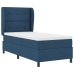 Cama Box Spring  con Colchón Azul 100x200 cm Tela